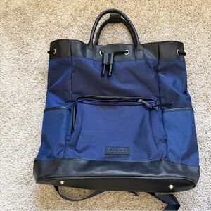 Versace Parfums Bag Backpack Blue Black Drawstring Perfumes Duffle Overnight